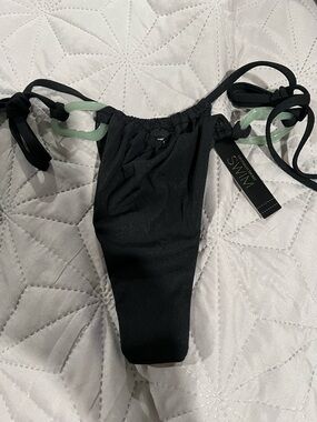 Victoria's Secret Black Bikini Bottom with Mint Accent